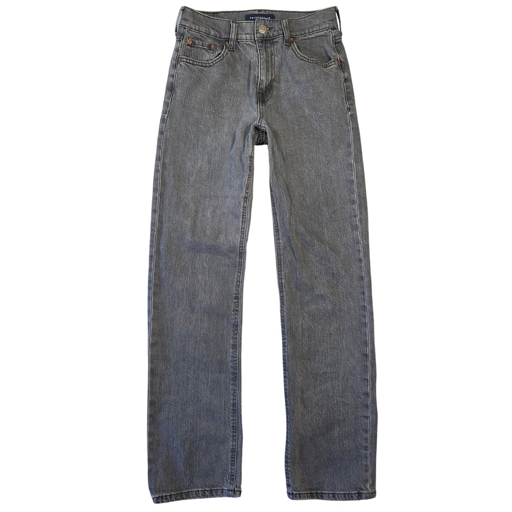 Aeropostale High Rise Baggy Jeans Womens Size 0 Grey Denim Y2k Style Punk Grunge